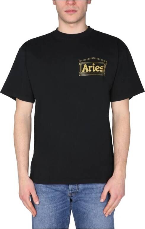 Aries t-shirt Zwart Heren