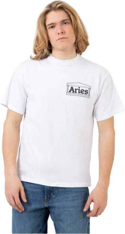 Aries Grafische Print T-shirt White Heren
