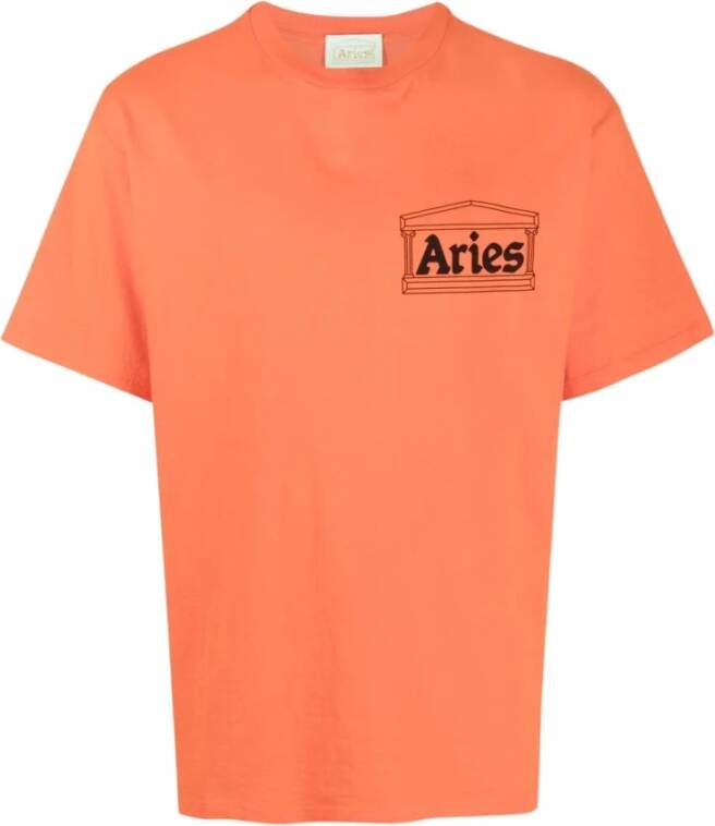 Aries Tempel T-shirt Oranje Heren