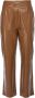 Arma Bruine Leren Broek met Rechte Pijpen Brown Dames - Thumbnail 1