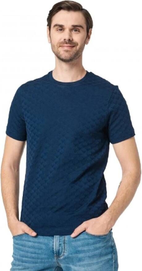Armani Allover Eagle Logo T-shirt Blue Heren
