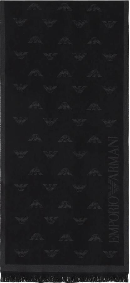Emporio Armani Antracite Eagle All Over Sjaal Black Heren - Foto 2