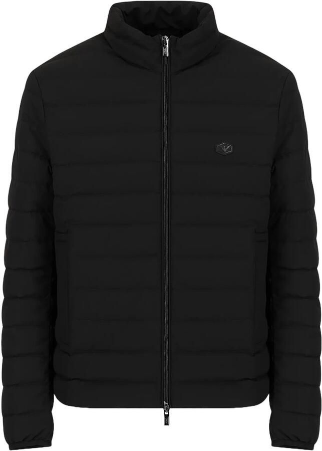 Emporio Armani Paddedylon Hoge Kraag Zwarte Puffer Jas Black Heren