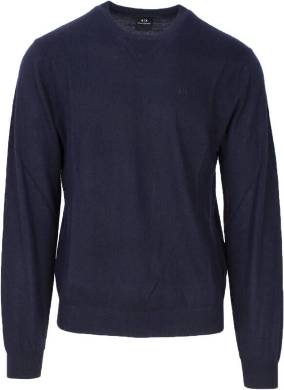 Armani Exchange Klassieke Crewneck Sweater Blue Heren