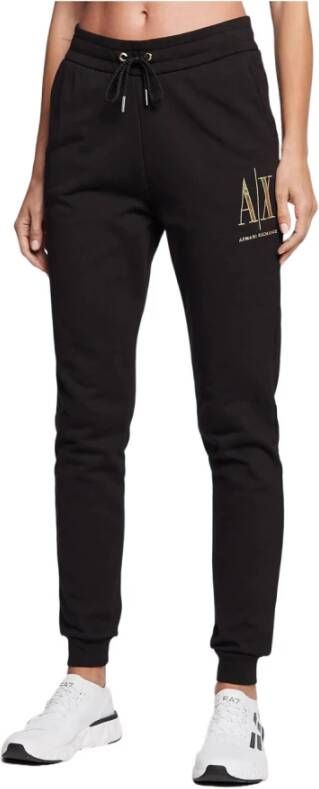Armani Exchange Dameskatoenen broek Herfst Winter Collectie Black Dames