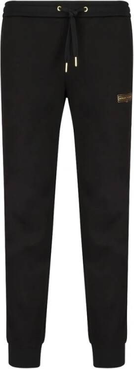 Armani Exchange Zwarte broek met logo en zijbanden Black Heren