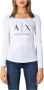 Armani Exchange Witte T-shirt met Lange Mouwen en Ronde Hals White Dames - Thumbnail 1