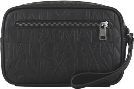 Armani Exchange Zwarte Beauty Case met Aangepaste Ritszak Black Dames