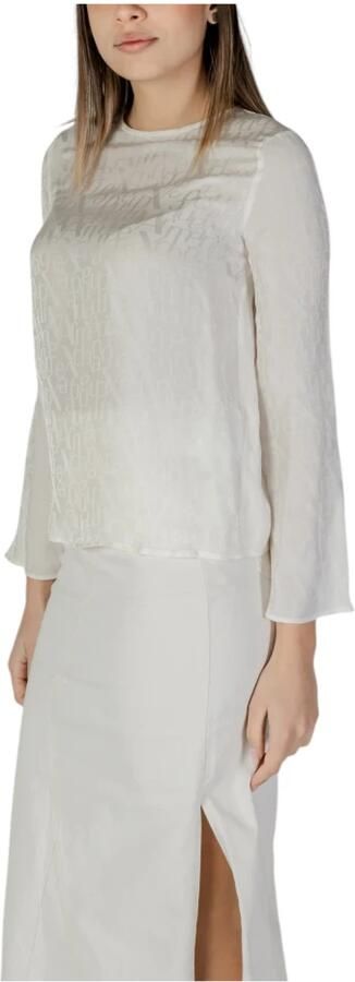 Armani Exchange Beige Viscose Blouse met Lange Mouwen Beige Dames - Foto 6