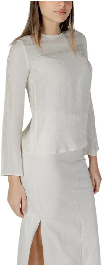 Armani Exchange Beige Viscose Blouse met Lange Mouwen Beige Dames - Foto 5