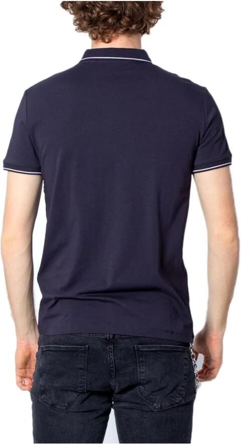 Armani Exchange Blauw Katoenen Polo Shirt Korte Mouw Blue Heren - Foto 4
