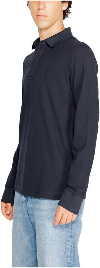 Armani Exchange Blauwe Polo met Lange Mouwen voor Heren Blue Heren - Foto 5