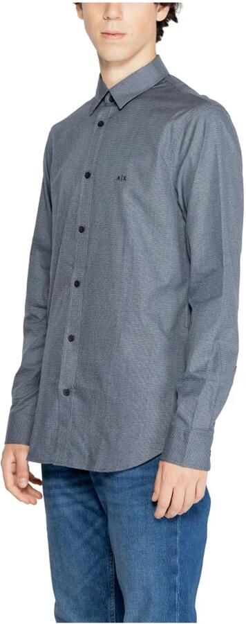 Emporio Armani Blauwe Microfantasia Logo Shirt Blue Heren - Foto 5