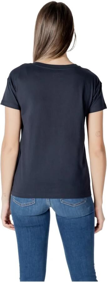 Armani Exchange Blauw V-Hals Katoenen T-Shirt Blue Dames - Foto 2