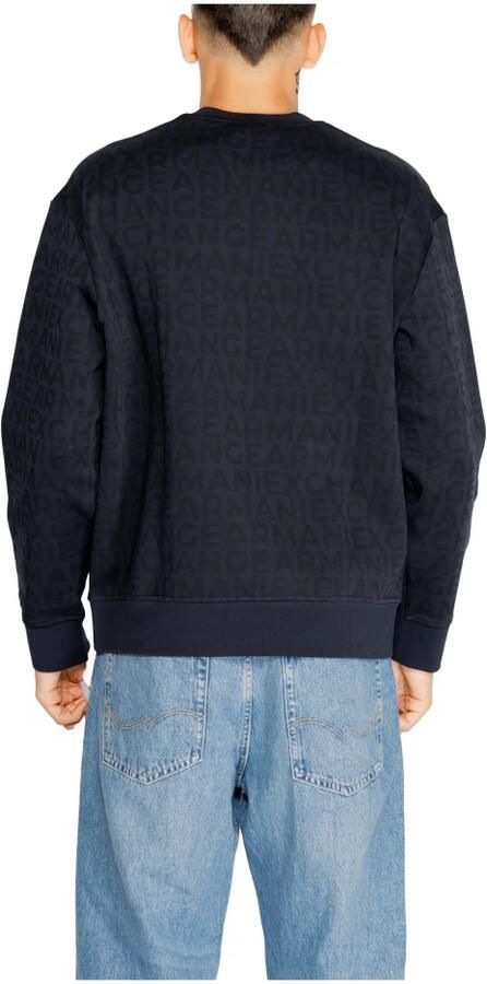 Armani Exchange Blauwe Bedrukte Sweatshirt Mannen Herfst Winter Blue Heren