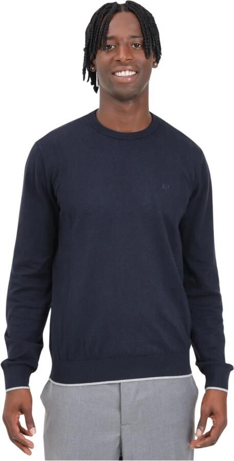 Armani Exchange Blauwe Rondehals Gebreide Kleding voor Mannen Blue Heren - Foto 9