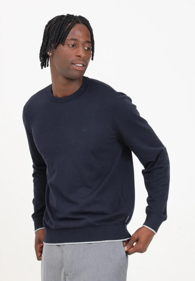 Armani Exchange Blauwe Rondehals Gebreide Kleding voor Mannen Blue Heren - Foto 3