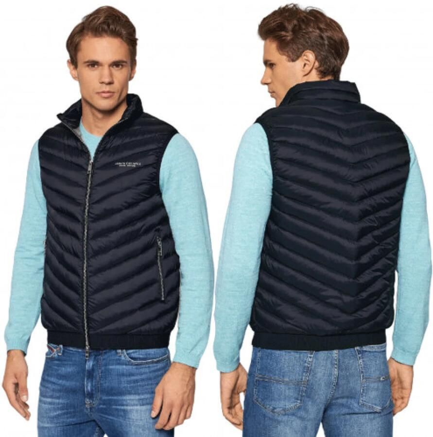 Armani Exchange Blauwe Mouwloze Gilet met Zakken Blue Heren - Foto 2