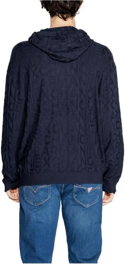 Armani Exchange Blauwe Viscose Gebreide Herfst Winter Collectie Blue Heren