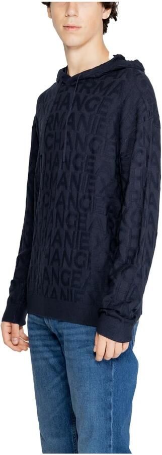 Armani Exchange Blauwe Viscose Gebreide Herfst Winter Collectie Blue Heren