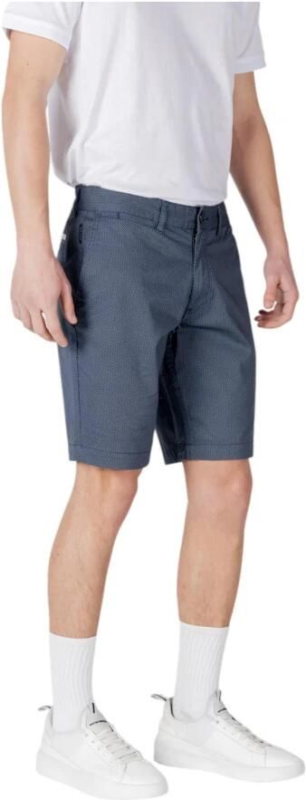 Armani Exchange Blauwe Katoenen Shorts met Zakken Blue Heren