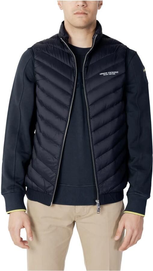 Armani Exchange Blauwe Mouwloze Gilet met Zakken Blue Heren