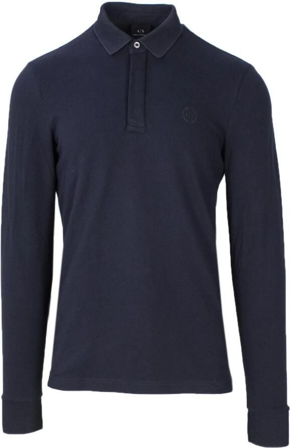 Armani Exchange Blauwe Polo met Lange Mouwen voor Heren Blue Heren - Foto 3