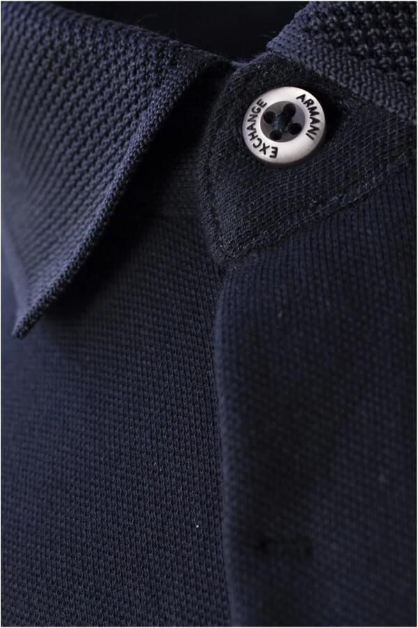 Armani Exchange Blauwe Polo met Lange Mouwen voor Heren Blue Heren