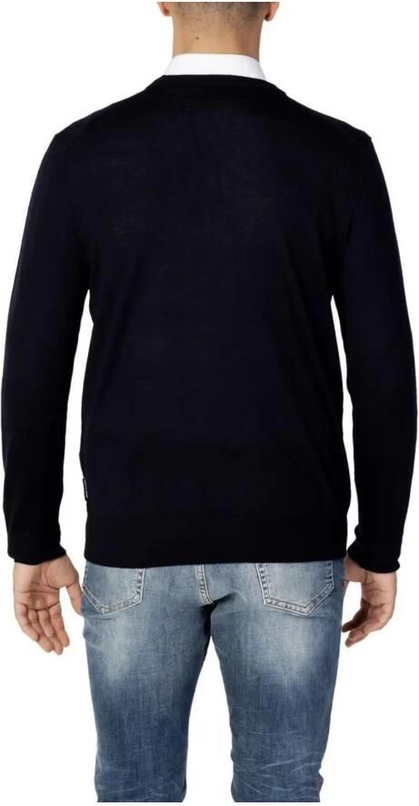 Armani Exchange Blauwe Wol Jersey T-Shirt Mannen Blue Heren - Foto 5