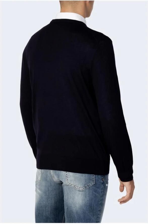 Armani Exchange Blauwe Wol Jersey T-Shirt Mannen Blue Heren - Foto 2