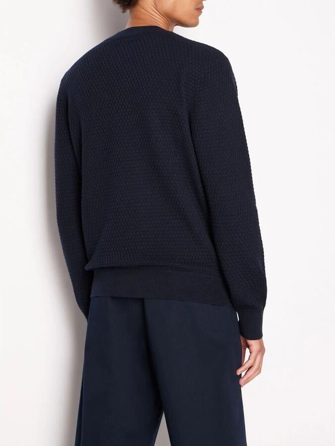 Armani Exchange Blauwe Bouclé Trui Comfortabel en Stijlvol Blauw Heren - Foto 3