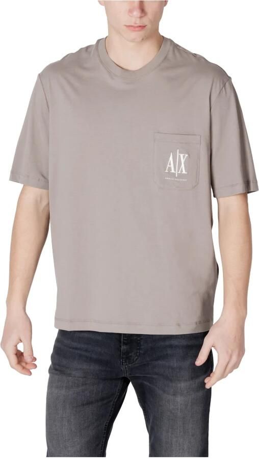 Armani Exchange Bruin Katoen Ronde Hals T-Shirt Brown Heren - Foto 3