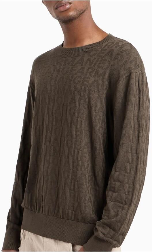 Armani Exchange Gebreide Viscose T-shirt Heren Collectie Green Heren