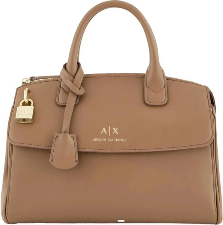 Armani Exchange Bruine Shopper Bag met Gouden Details Brown Dames