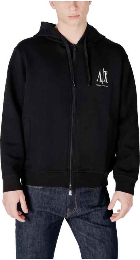 Armani Exchange Hoodie met rits en minimalistisch design Black Heren - Foto 2