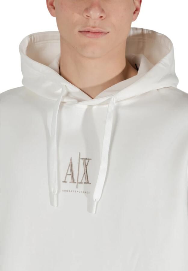 Armani Exchange Logo Print Crewneck Sweatshirt Mannen Lente Zomer Beige Heren