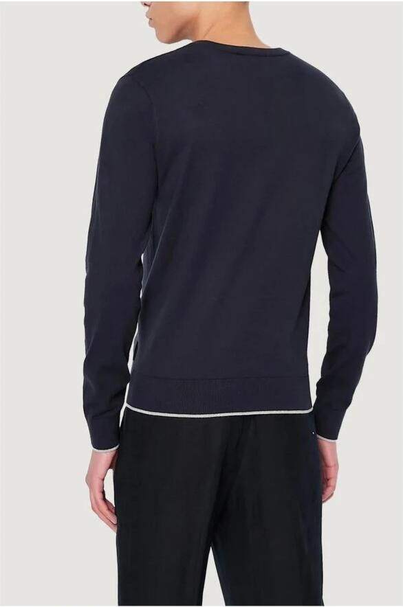 Armani Exchange Luxe blauwe V-hals gebreide trui voor herfst winter Blue Heren