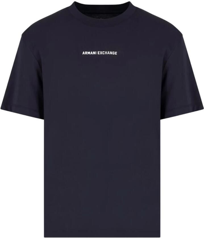 Armani Exchange Casual Logo T-Shirt Short Sleeve Blue Heren - Foto 3