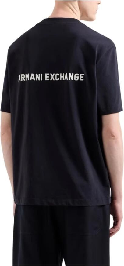 Armani Exchange Casual Logo T-Shirt Short Sleeve Blue Heren - Foto 2
