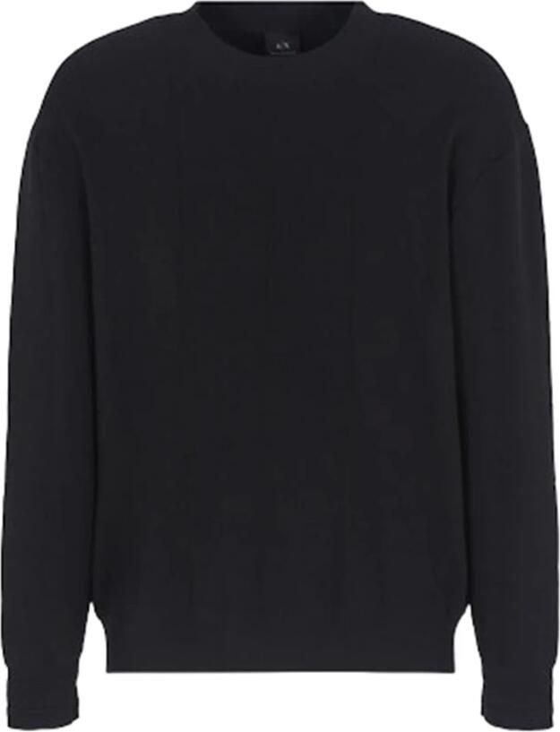 Armani Exchange Geruite gebreide trui met lange mouwen en ronde hals Black Heren - Foto 11