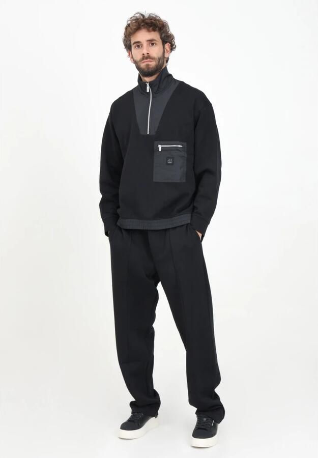 Armani Exchange Zwarte broek met zijzak met rits Black Heren