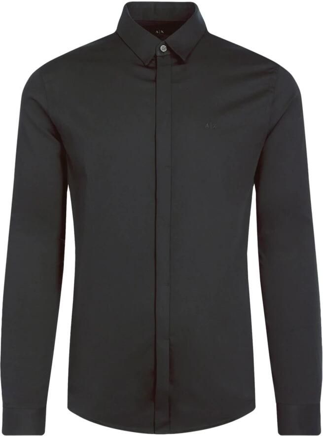 Armani Exchange Heren Overhemd Lange Mouwen Herfst Winter Collectie Black Heren - Foto 2
