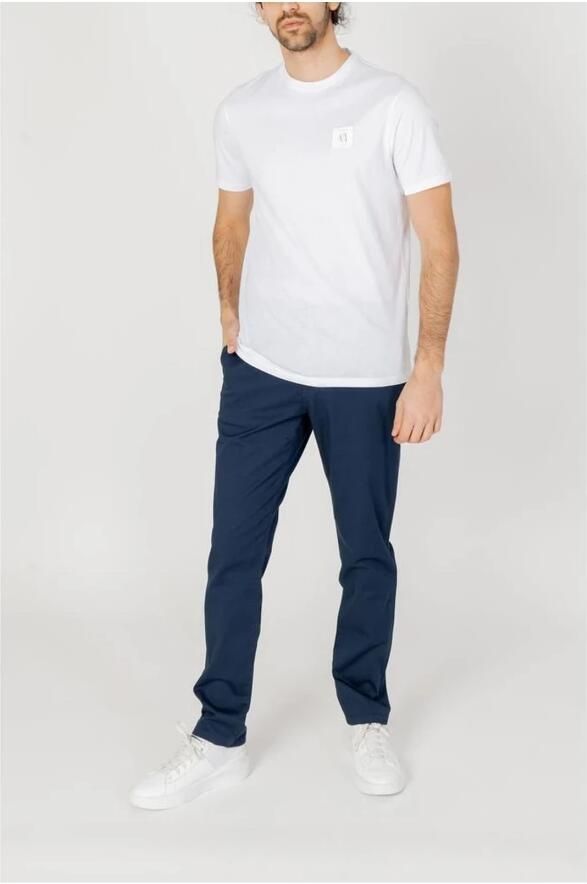 Armani Exchange Blauwe Katoen Elastaan Broek Ss24 Blue Heren - Foto 4