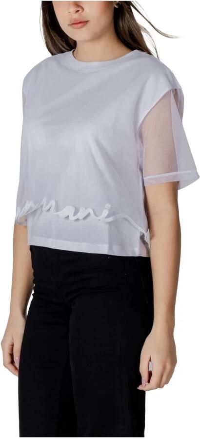 Armani Exchange Witte Katoenen T-shirt voor Vrouwen White Dames - Foto 3
