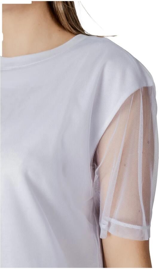 Armani Exchange Witte Katoenen T-shirt voor Vrouwen White Dames