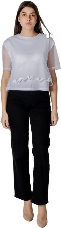 Armani Exchange Witte Katoenen T-shirt voor Vrouwen White Dames - Foto 7