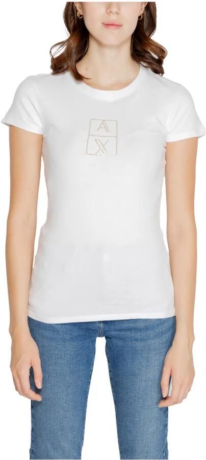 Armani Exchange Witte T-shirt met korte mouwen en logodetail White Dames - Foto 5