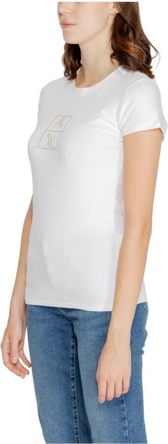 Armani Exchange Witte T-shirt met korte mouwen en logodetail White Dames - Foto 4