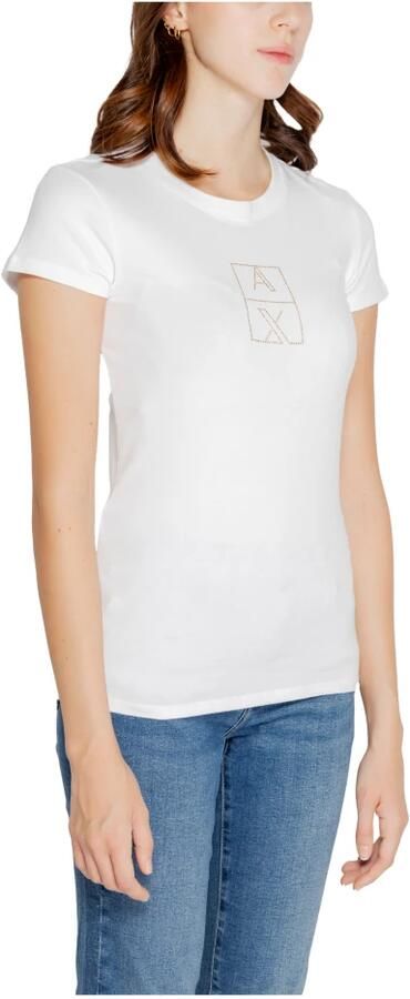 Armani Exchange Witte T-shirt met korte mouwen en logodetail White Dames - Foto 3