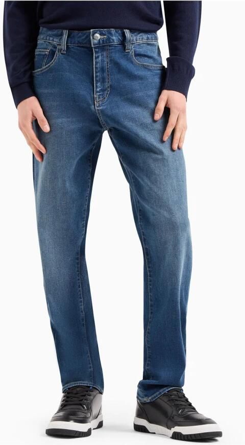 Armani Exchange Blauwe Rits Knoop Jeans Mannen Lente Zomer Blue Heren - Foto 2